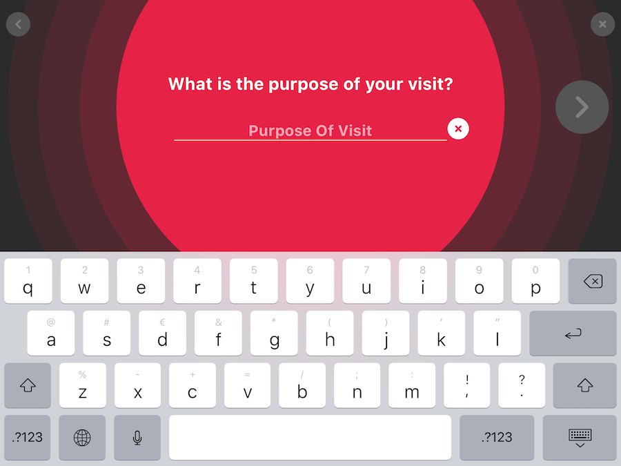 PPSK Kiosk ask question to visitor for purpose of visit