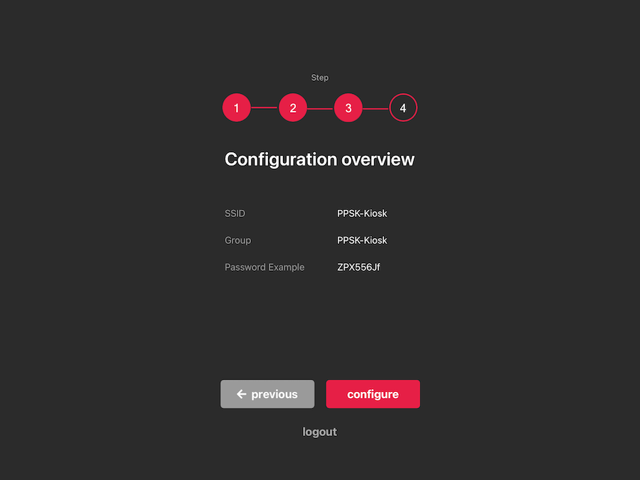 PPSK Kiosk iPad onboarding screen